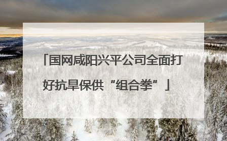 国网咸阳兴平公司全面打好抗旱保供“组合拳”