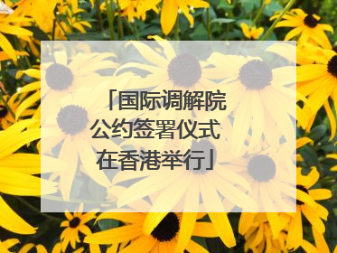 国际调解院公约签署仪式在香港举行