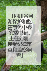 四川省河湖保护和监管事务中心党委书记、主任刘刚 接受纪律审查和监察调查