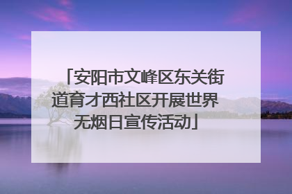 安阳市文峰区东关街道育才西社区开展世界无烟日宣传活动