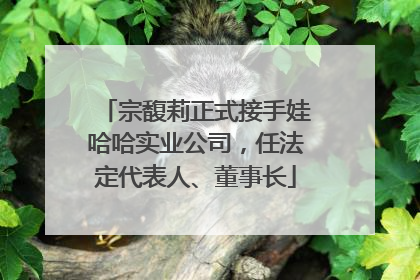 宗馥莉正式接手娃哈哈实业公司，任法定代表人、董事长