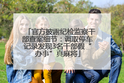 官方披露纪检监察干部查案细节：调取停车记录发现3名干部假“办事”真麻将