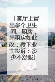 客厅上冒出多个卫生间、厨房，出租房如此改，楼下业主投诉：多少不舒服