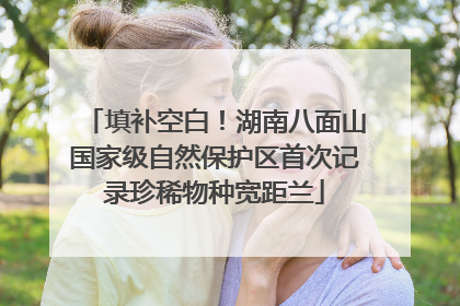 填补空白！湖南八面山国家级自然保护区首次记录珍稀物种宽距兰