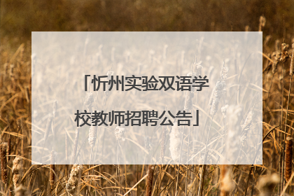 忻州实验双语学校教师招聘公告