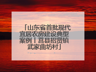 山东省首批现代宜居农房建设典型案例丨莒县招贤镇武家曲坊村