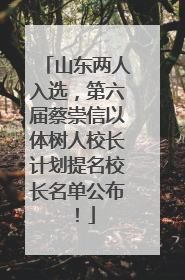 山东两人入选，第六届蔡崇信以体树人校长计划提名校长名单公布！