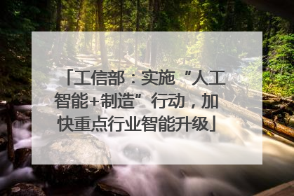 工信部：实施“人工智能+制造”行动，加快重点行业智能升级