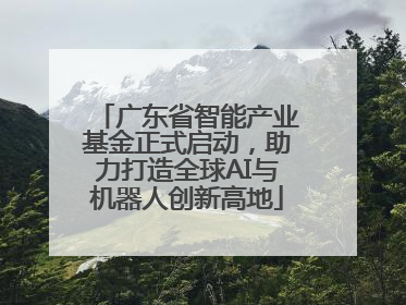 广东省智能产业基金正式启动，助力打造全球AI与机器人创新高地