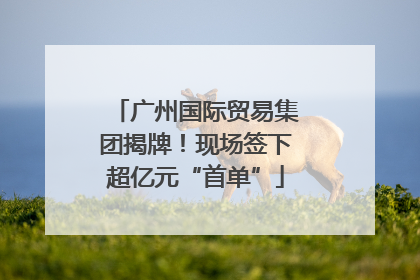广州国际贸易集团揭牌！现场签下超亿元“首单”