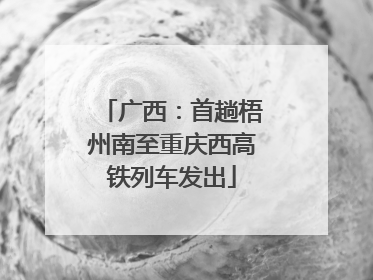 广西：首趟梧州南至重庆西高铁列车发出