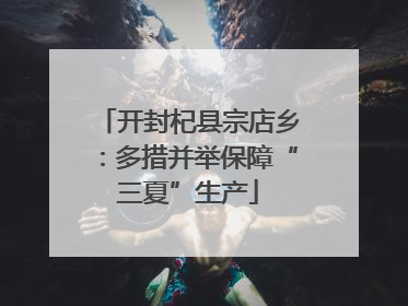 开封杞县宗店乡：多措并举保障“三夏”生产