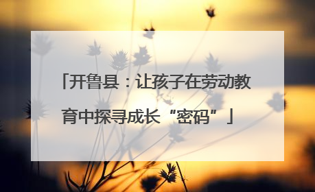 开鲁县：让孩子在劳动教育中探寻成长“密码”