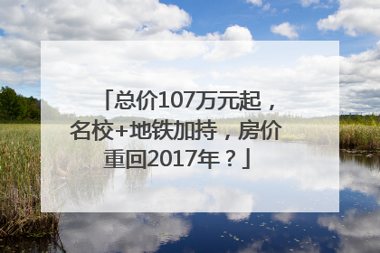 总价107万元起，名校+地铁加持，房价重回2017年？
