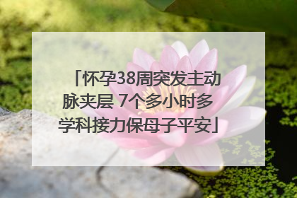 怀孕38周突发主动脉夹层 7个多小时多学科接力保母子平安