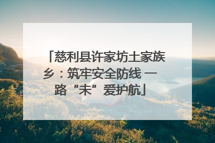 慈利县许家坊土家族乡：筑牢安全防线 一路“未”爱护航