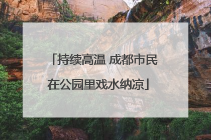 持续高温 成都市民在公园里戏水纳凉