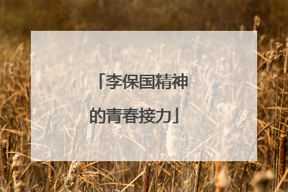李保国精神的青春接力