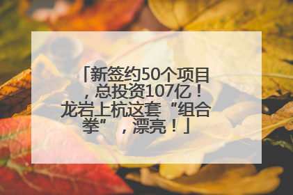 新签约50个项目，总投资107亿！龙岩上杭这套“组合拳”，漂亮！