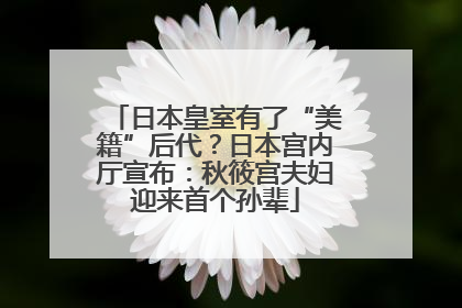 日本皇室有了“美籍”后代？日本宫内厅宣布：秋筱宫夫妇迎来首个孙辈