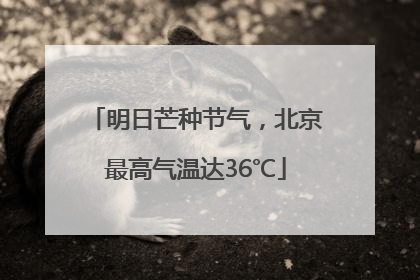 明日芒种节气，北京最高气温达36℃