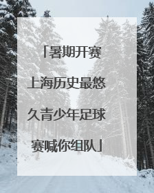 暑期开赛 上海历史最悠久青少年足球赛喊你组队