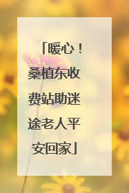 暖心！桑植东收费站助迷途老人平安回家