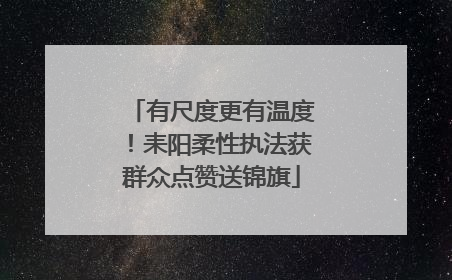 有尺度更有温度！耒阳柔性执法获群众点赞送锦旗