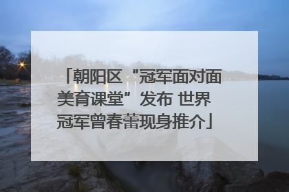朝阳区“冠军面对面美育课堂”发布 世界冠军曾春蕾现身推介