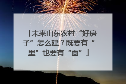 未来山东农村“好房子”怎么建？既要有“里”也要有“面”