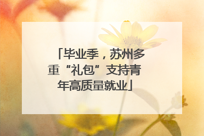 毕业季，苏州多重“礼包”支持青年高质量就业
