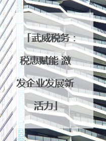 武威税务：税惠赋能 激发企业发展新活力