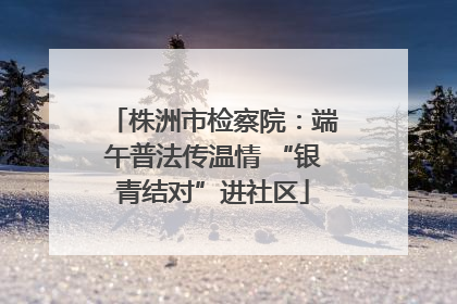株洲市检察院：端午普法传温情 “银青结对”进社区