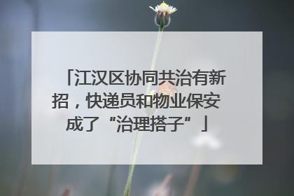 江汉区协同共治有新招，快递员和物业保安成了“治理搭子”