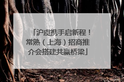 沪虞携手启新程！常熟（上海）招商推介会搭建共赢桥梁
