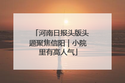 河南日报头版头题聚焦信阳｜小院里有高人气