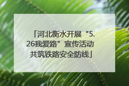 河北衡水开展“5.26我爱路”宣传活动 共筑铁路安全防线