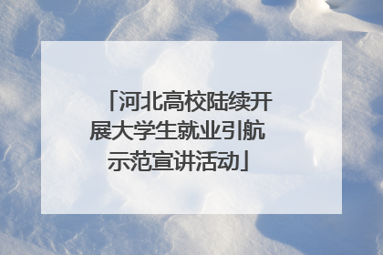 河北高校陆续开展大学生就业引航示范宣讲活动