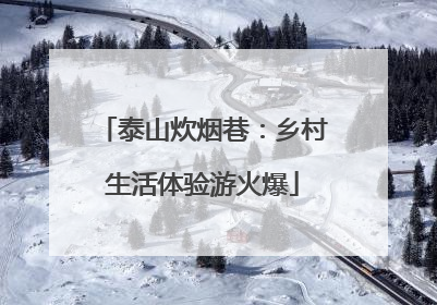 泰山炊烟巷：乡村生活体验游火爆