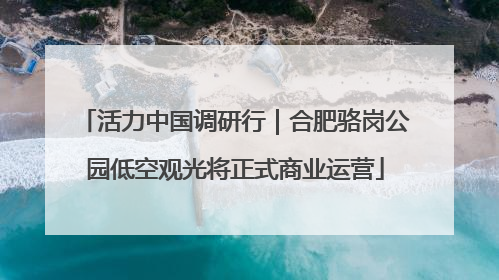 活力中国调研行｜合肥骆岗公园低空观光将正式商业运营