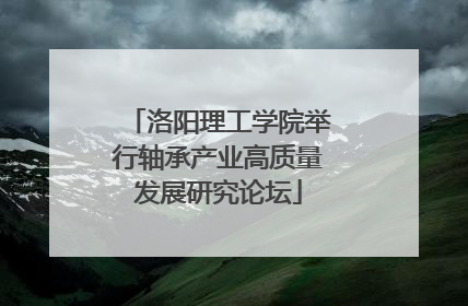 洛阳理工学院举行轴承产业高质量发展研究论坛