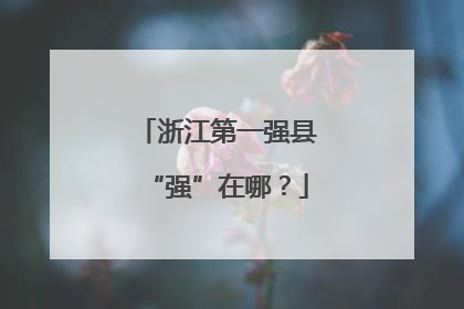浙江第一强县“强”在哪？