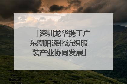深圳龙华携手广东潮阳深化纺织服装产业协同发展
