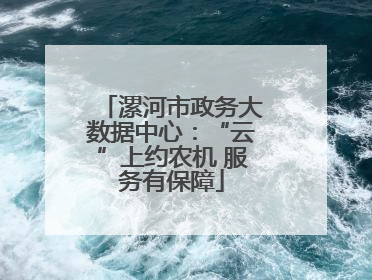 漯河市政务大数据中心：“云”上约农机 服务有保障