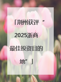 荆州获评“2025浙商最佳投资目的地”