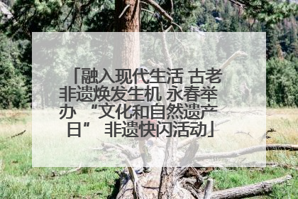 融入现代生活 古老非遗焕发生机 永春举办 “文化和自然遗产日” 非遗快闪活动