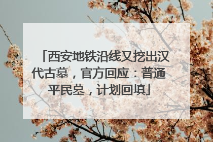 西安地铁沿线又挖出汉代古墓，官方回应：普通平民墓，计划回填