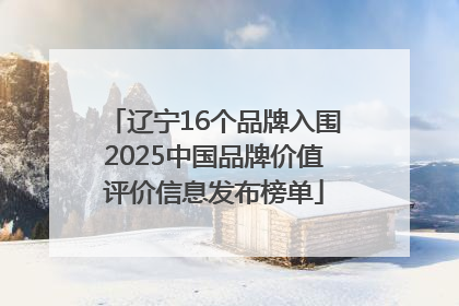 辽宁16个品牌入围2025中国品牌价值评价信息发布榜单