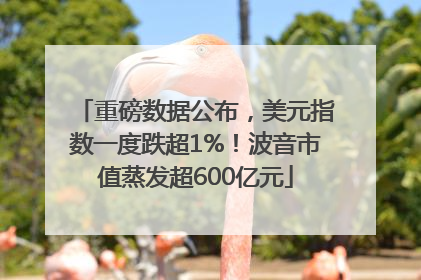 重磅数据公布，美元指数一度跌超1%！波音市值蒸发超600亿元