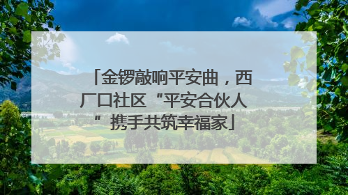金锣敲响平安曲，西厂口社区“平安合伙人”携手共筑幸福家